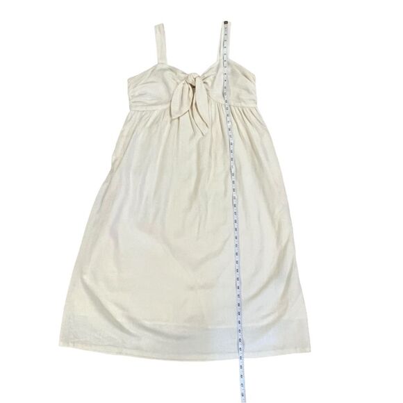 WHO WHAT WHERE Ivory Linen Babydoll Dress Size S Midi Minimalist Lagenlook Beach - Picture 10 of 11